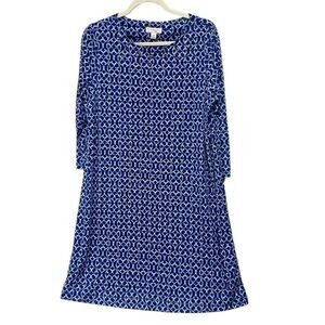 Kim Rogers ‎ Women's PM Blue And White Lined Dress